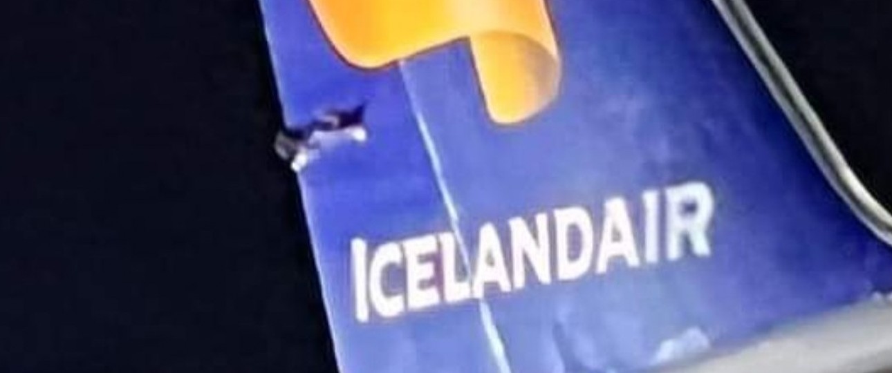 Leitwerk des Icelandair-Fliegers: Abheben konnte er nicht mehr.