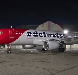 Airbus A320 von Edelweiss mit neuer Bemalung: Schon unterwegs.