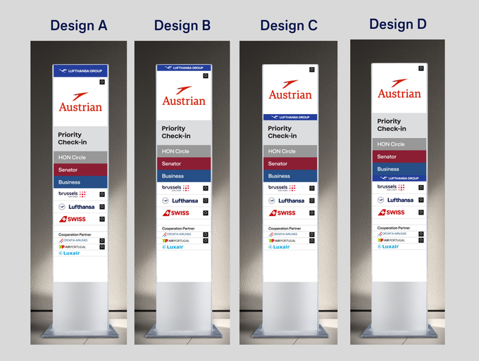 Info-Stelen für Austrian Airlines ...