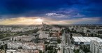 Blick über Neu-Belgrad, das für seine Architektur bekannt ist