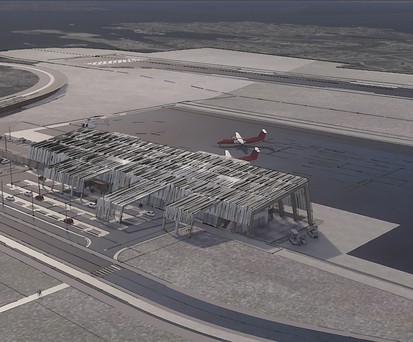 Grafik des neuen Flughafens Nuuk: So soll der Airport der Hauptstadt Grönlands aussehen.
