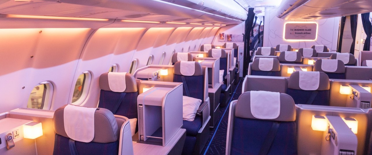 Business Class in einem Flieger von Brussels Airlines: Nicht ganz günstig.