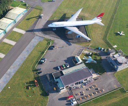 Die Boeing 747 am Cotswolds Airport: Früher als G-CIVB unterwegs.