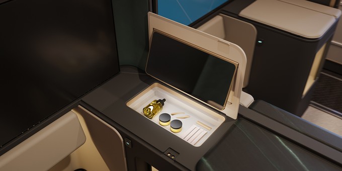 Powder Room nennt Etihad diese Station mit Kosmetik in der First-Suite