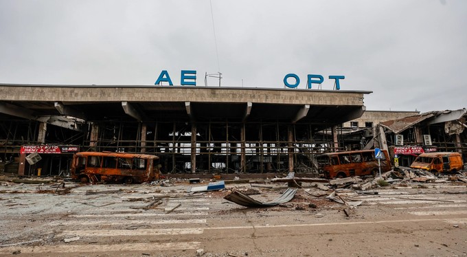 Das völlig demolierte Terminal von Kherson. Hier flogen vor dem Krieg jährlich 150.000 Fluggäste ab.