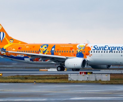Die Boeing 737-800 mit dem Kennzeichen TC-SPF: Gehört der russischen GTLK.