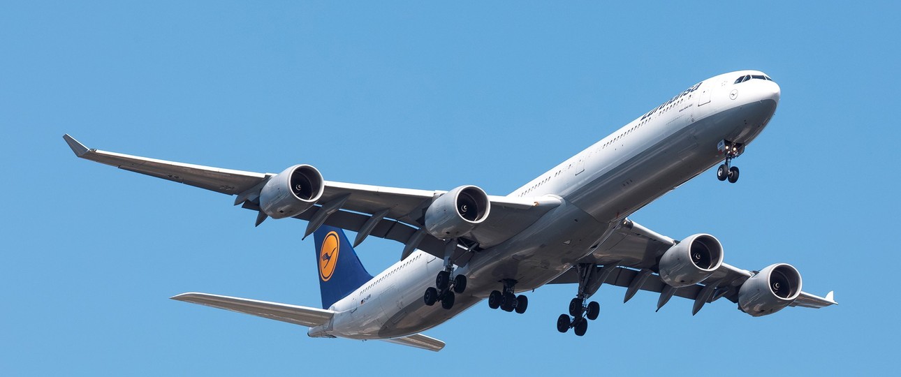 Die D-AIHW bei der Landung in Washington - auf einem ihrer letzten Flüge.