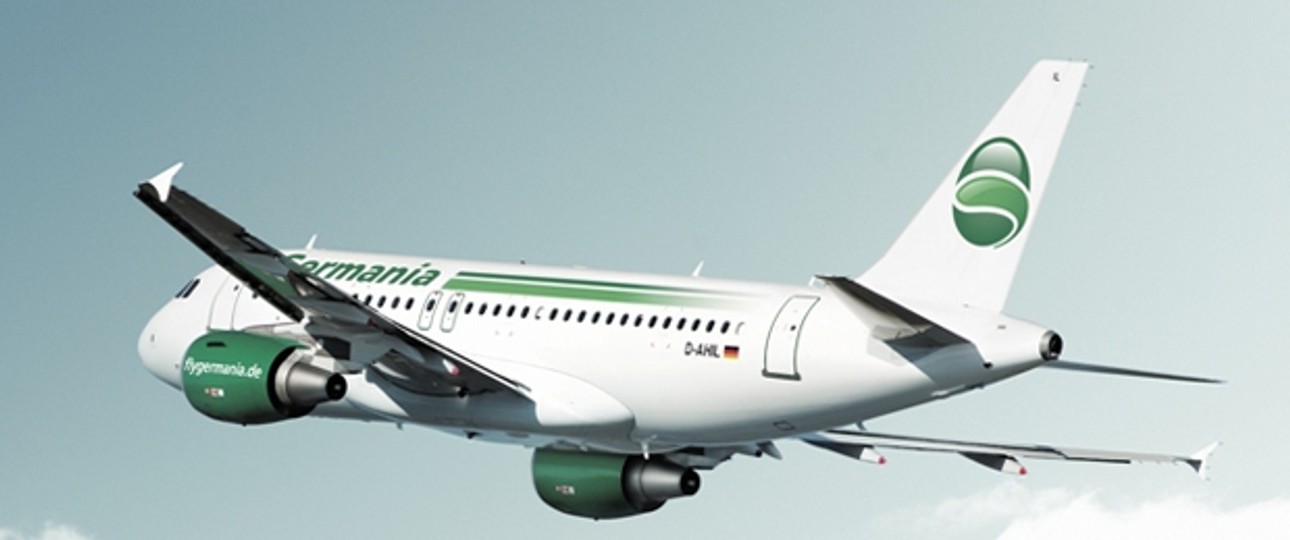 Flieger von Germania: Fliegt nicht mehr für Flytouropa auf die Kanaren.