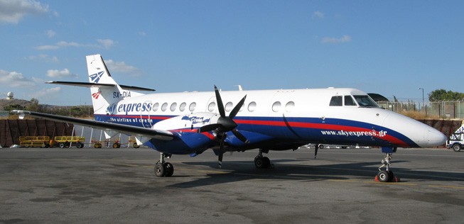 Die griechische Sky Express hat ebenfalls noch Jetstream 41 in der Flotte und fliegt damit auf kleinere Inseln.