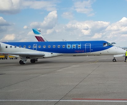 Embraer 145 von BMI Regional: Nach der Pleite ist in Rostock nichts mehr los.