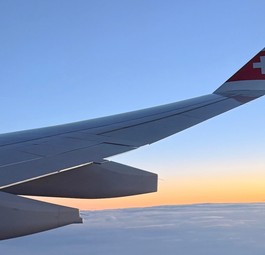 Blick aus einem Airbus A330 von Swiss: Die Fluglinie nimmt ein neues Ziel in Indien auf.