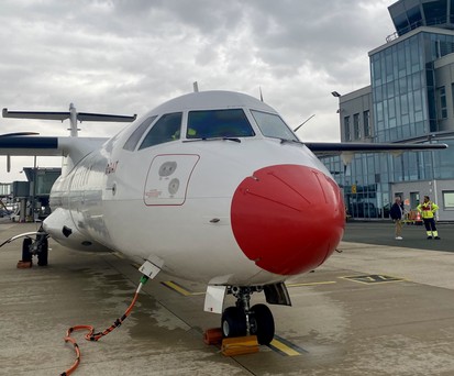 ATR 72 von DAT: Die dänische Fluglinie flog für Skyhub PAD.