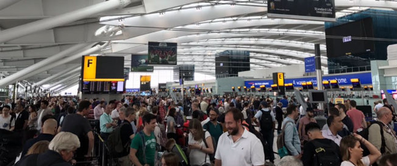 Flughafen Heathrow während des Ausfalls: Es herrschte Chaos.