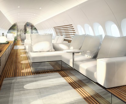 Lufthansa Techniks Konzept für eine VIP-Kabine im Airbus A220: Es heißt Sky Retreat.