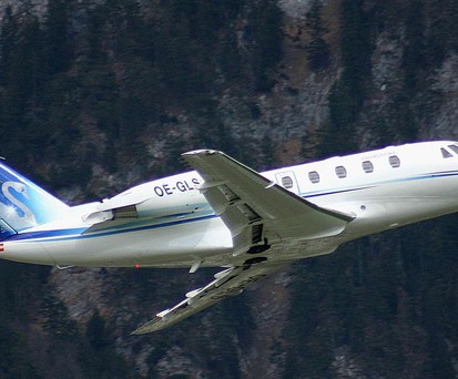 Eine Cessna 650 Citation VII von Tyrolean Air Services: Das Flugzeug war für den Swarovski-Konzern unterwegs.