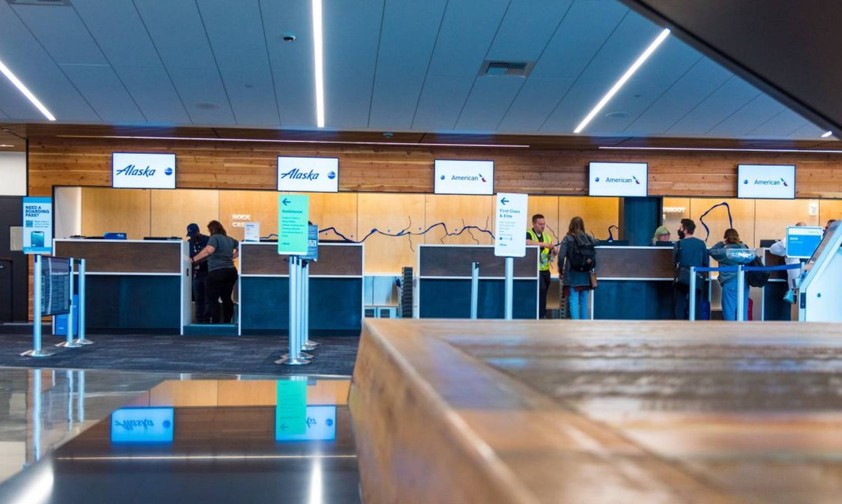 Check-in-Schalter am Flughafen Missoula: Die Schalter sind nicht gebrandet und können von allen Airlines benutzt werden.