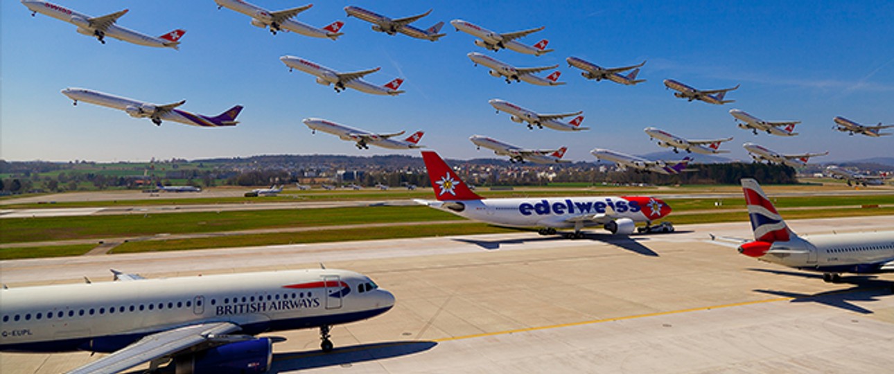 Flughafen in Zürich: Viel los.