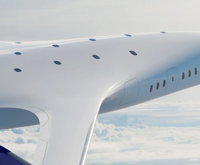 So sieht das Blended Wing Body-Flugzeug von Jet Zero aus. Es soll 2030 eingeführt werden.