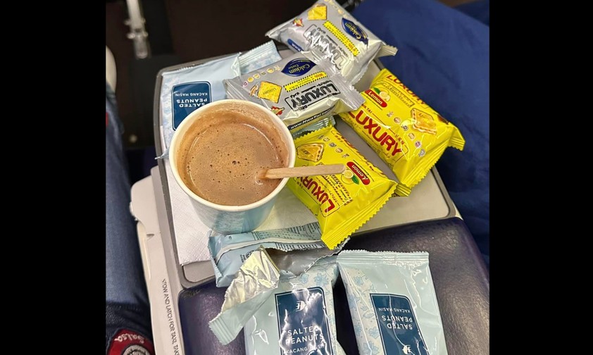 Das servierte Malaysia Airlines ihren Business-Class-Gästen Anfang September: Das Angebot ist wenig üppig.