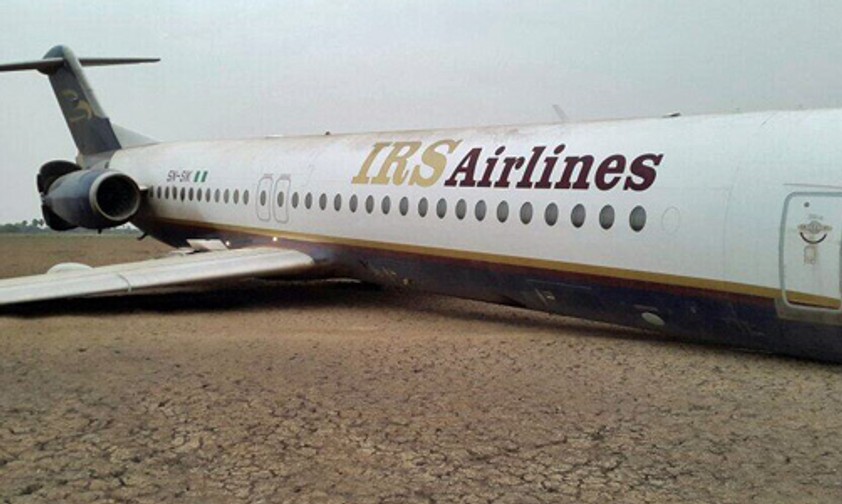 Die gecrashte Fokker 100: Der Crew ist nichts passiert.