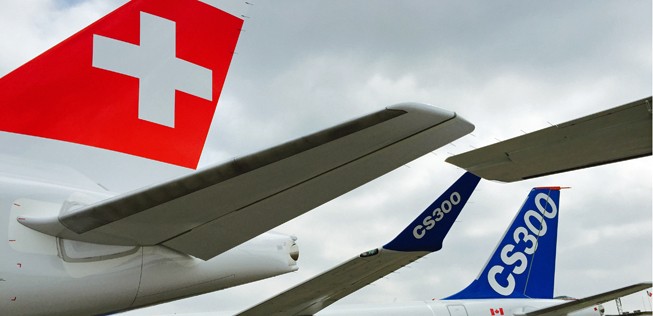 C-Series: Die Swiss will  mit der größeren Version CS300 die Airbus A319 ersetzen.