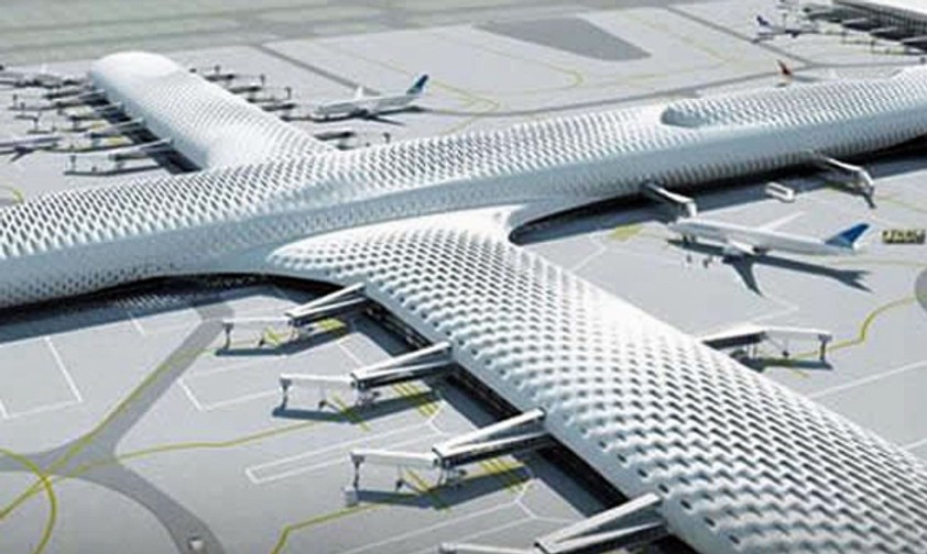 Terminal des neun Flughafens: Ausgelegt für 130 Millionen Passagiere.