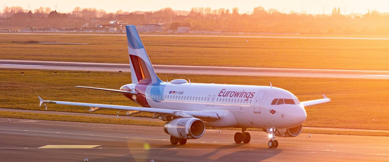 Ein Airbus A319 von Eurowings: Die Airline gibt bis Frühjahr 2024 vier A319 in den Lufthansa-Group-Flottenpool.