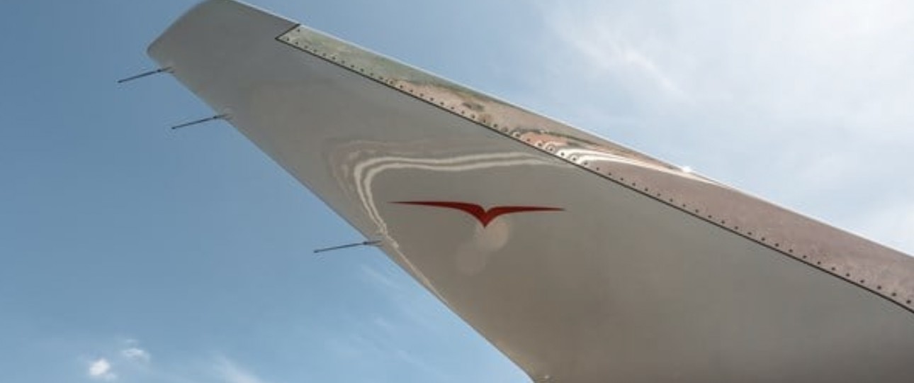 Vistajet-Logo auf Flügelspitze: Die Airline ist sauer.