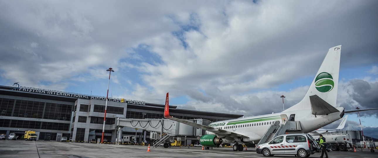 Jet von Germania am Flughafen Pristina: Ein herber Verlust für den Airport.