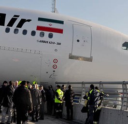 Der Airbus A310 von Mahan Air war aus Teheran gekommen. Beim Rollen konte er nicht bremsen.