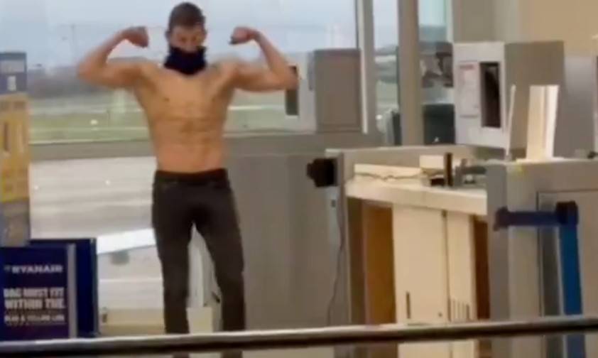Muskelprotz randaliert am Flughafen Dublin