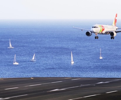 Airbus A319 von Tap landet auf Madeira: Die Windstärken haben in den letzten Jahren zugenommen.