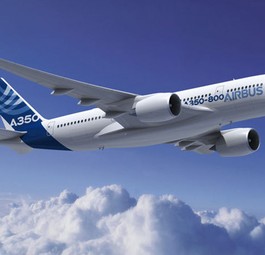 A350 von Airbus: Mit neuer Ultraschalltechnologie Risse in seiner Struktur besser erkennen.