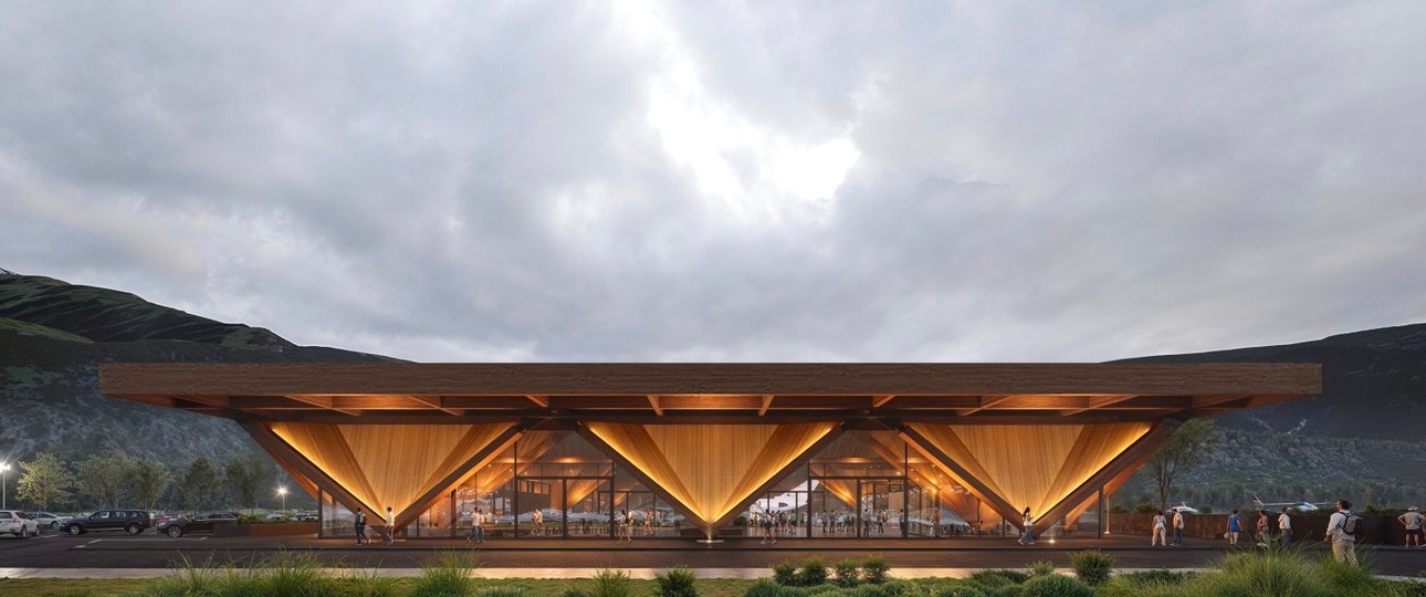 Das neue Terminal des Flughafens Mestia: Von einem georgischen Architekturbüro entworfen.