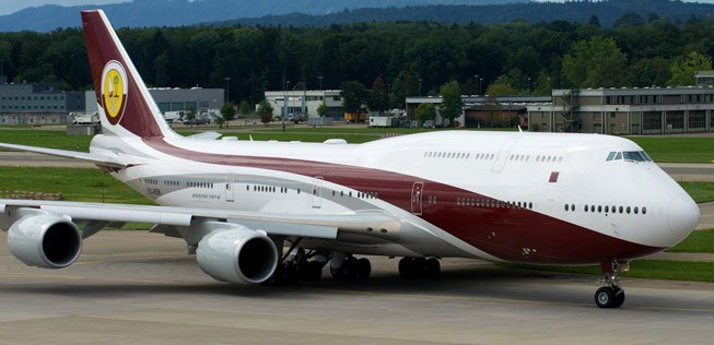 Boeing 747-8 der katarischen VVIP-Airline Amiri Flight: Fliegt gratis durch die Schweiz.