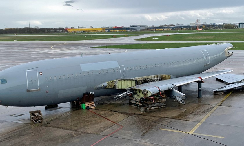 Der auseinander gebaute Airbus A310 in Hannover: Zukunft noch immer ungewiss.