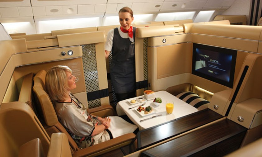 First Class bei Etihad Airways.