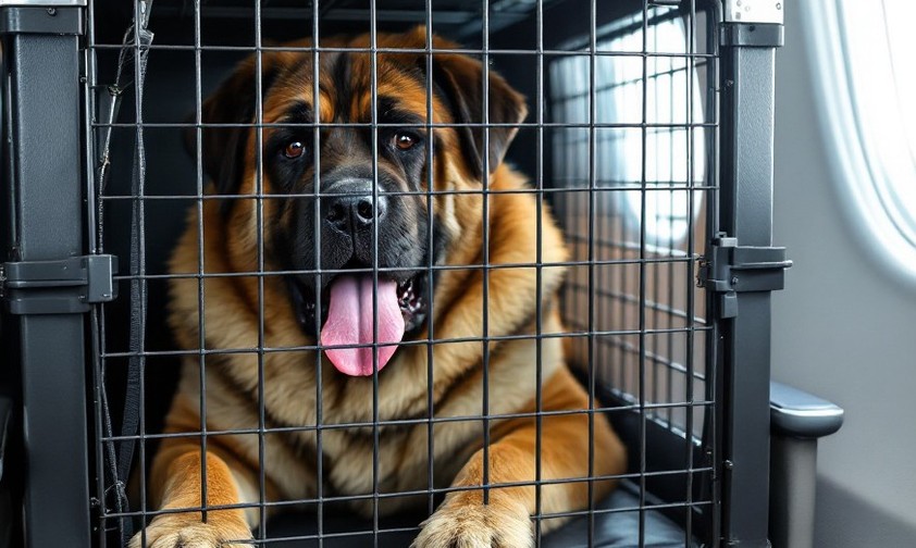 Ein großer Hund in einer Transportbox (KI-Bild): In Italien könnte das bald Wirklichkeit werden.