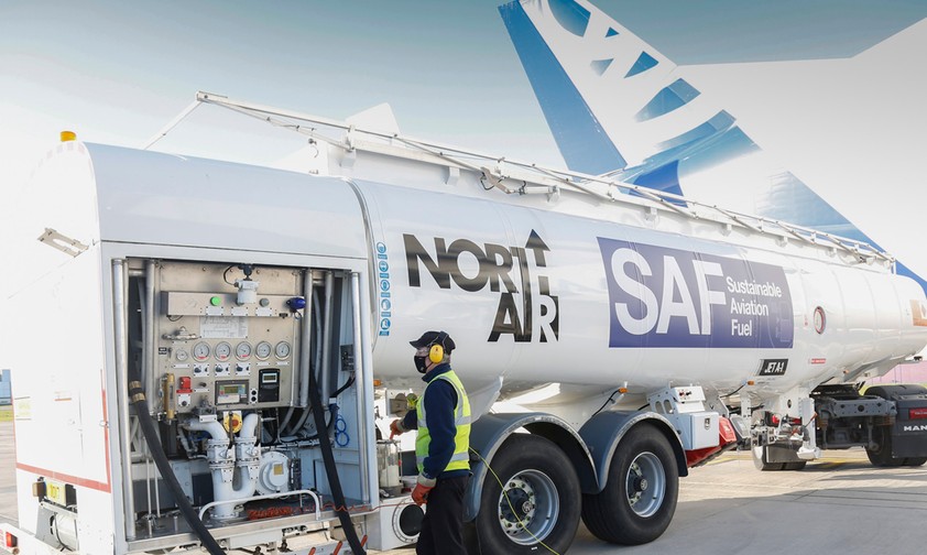 Betankung eines Airbus Beluga in Broughton: 35 Prozent Biokerosin.