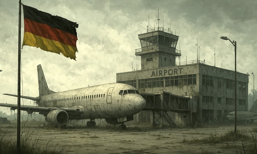 Verlassener deutscher Flughafen: Noch ist es glücklicherweise nicht so weit.
