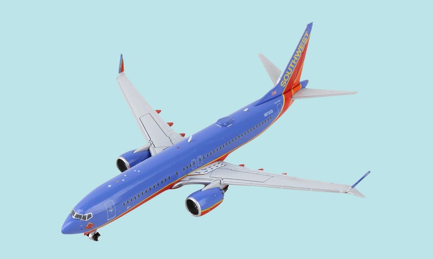 Modell einer Boeing 737 Max 8 von Southwest Airlines: Während es die Variante bereits in echt gibt, wird die erste Max 7 erst 2024 ausgeliefert.