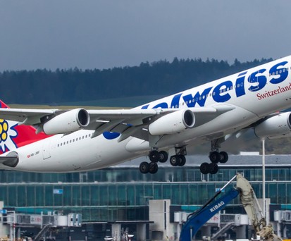 Airbus A340 mit dem Kennzeichen HB-JMF: Das Flugzeug musste umkehren.