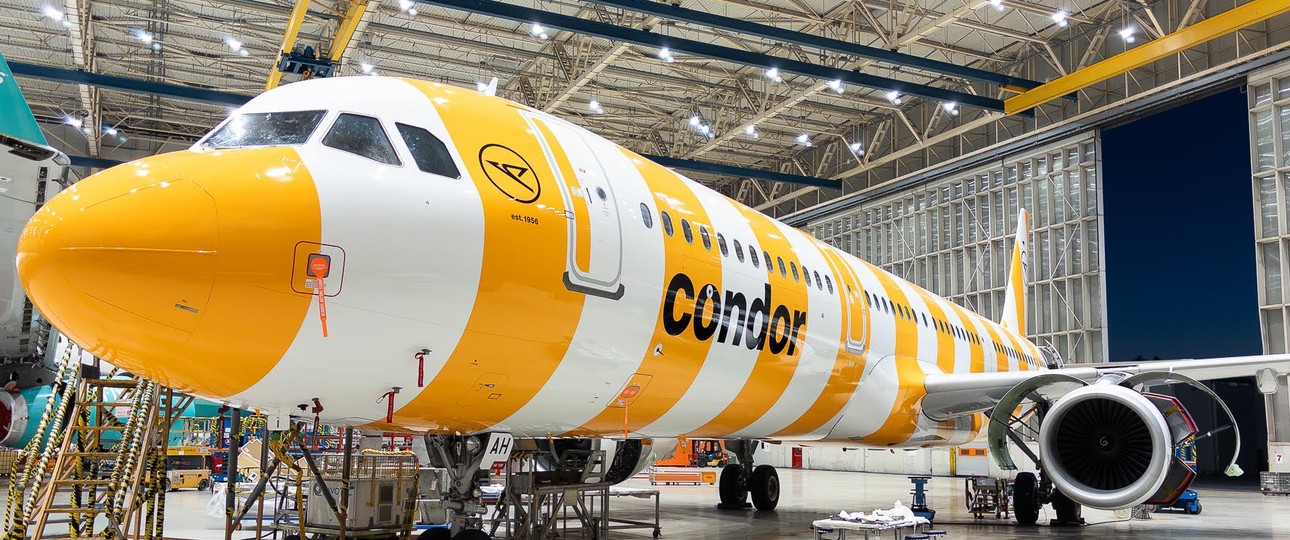 Airbus A321 mit dem Kennzeichen D-AIAH: Condors neuster Flottenzugang.