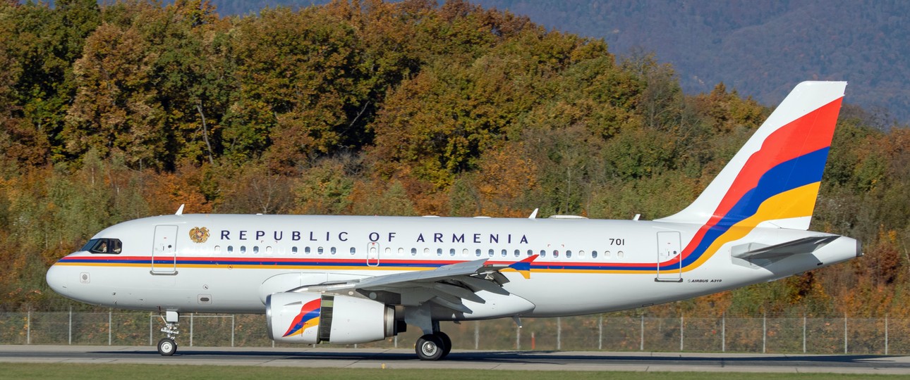 Airbus A319 der Regierung von Armenien: Zu Gesprächen in Genf.