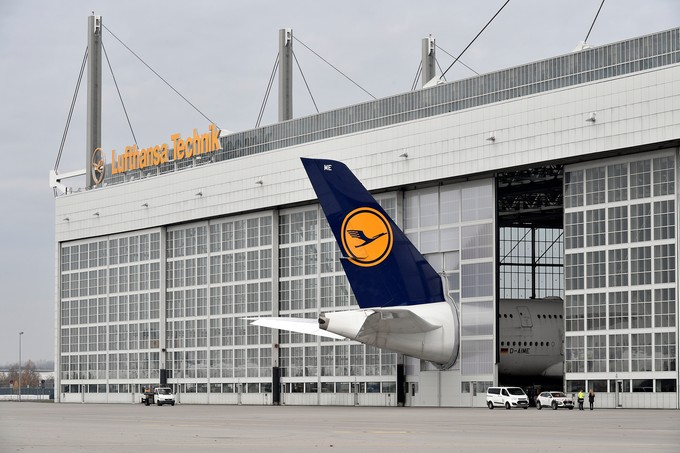 Wartungshangar von Lufthansa Technik in München: Größenprobleme des A380 gelöst.