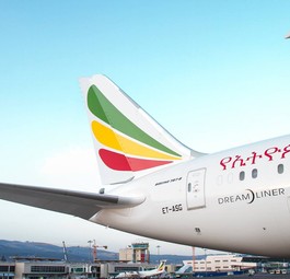 Boeing 787 von Ethiopian Airlines: Der Dreamliner fliegt ab Juni mit Fünfte-Freiheit-Rechten von Addis Abeba über Madrid nach Dublin.