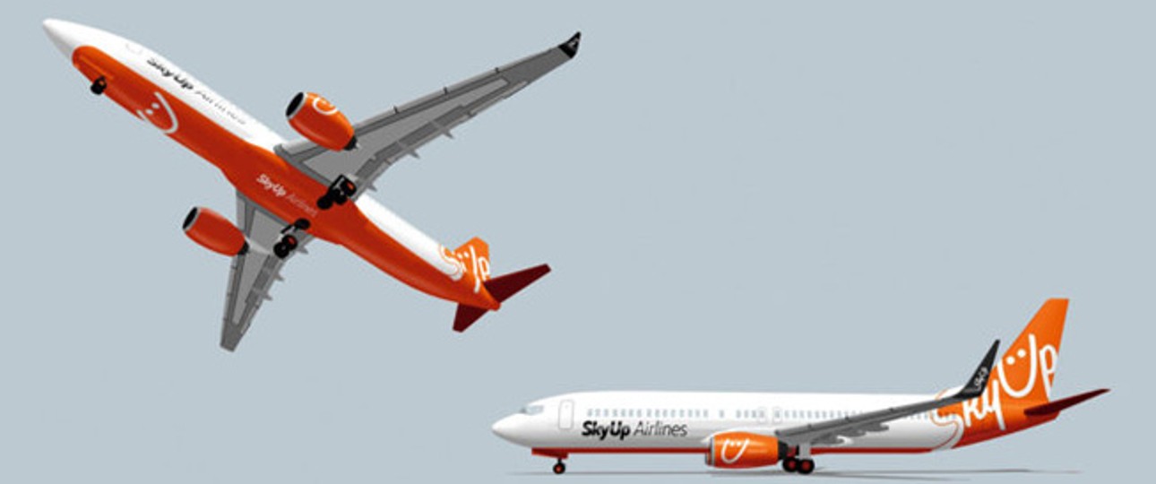 Auftritt von Sky Up Airlines: Start 2018, neue Flieger 2023.