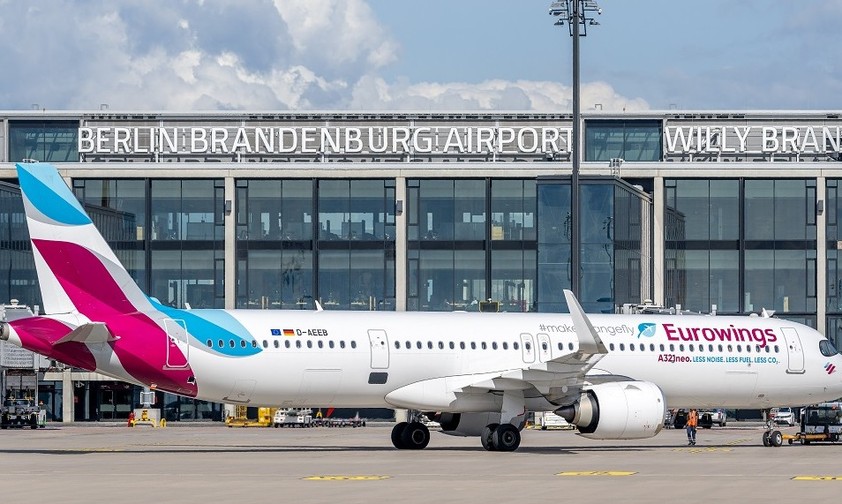 Eurowings Airbus A321 Neo am BER: Im Winter hat Eurowings elf Flugzeuge am BER.