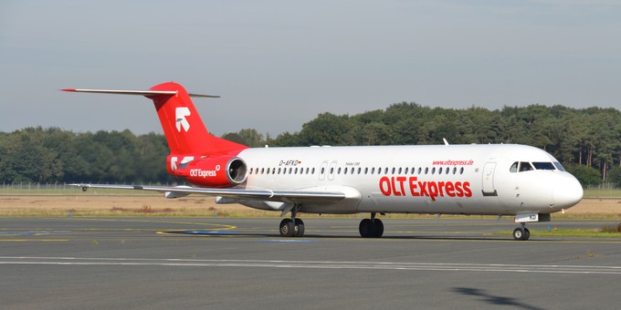 OLT Express setzte zwölf Fokker 100 ein, die meist von Contactair beziehungsweise Lufthansa Regional kamen.