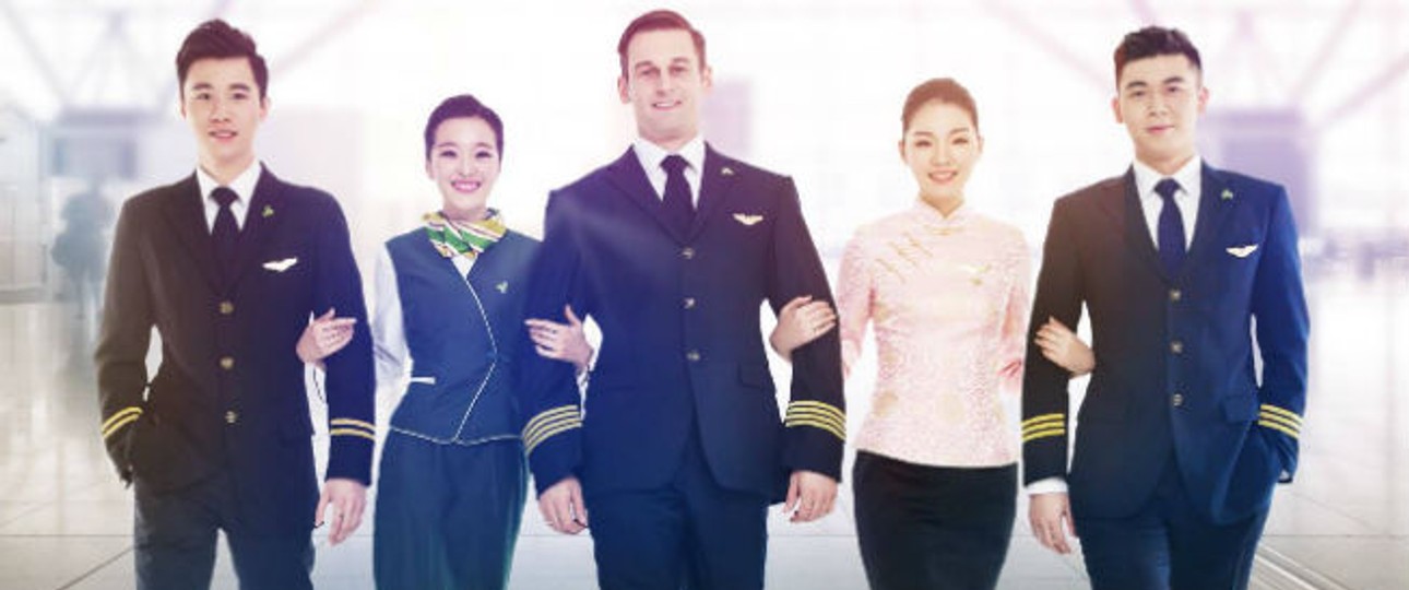 Crew von Spring Airlines: Die Männer und Frauen haben gute Berufsaussichten.